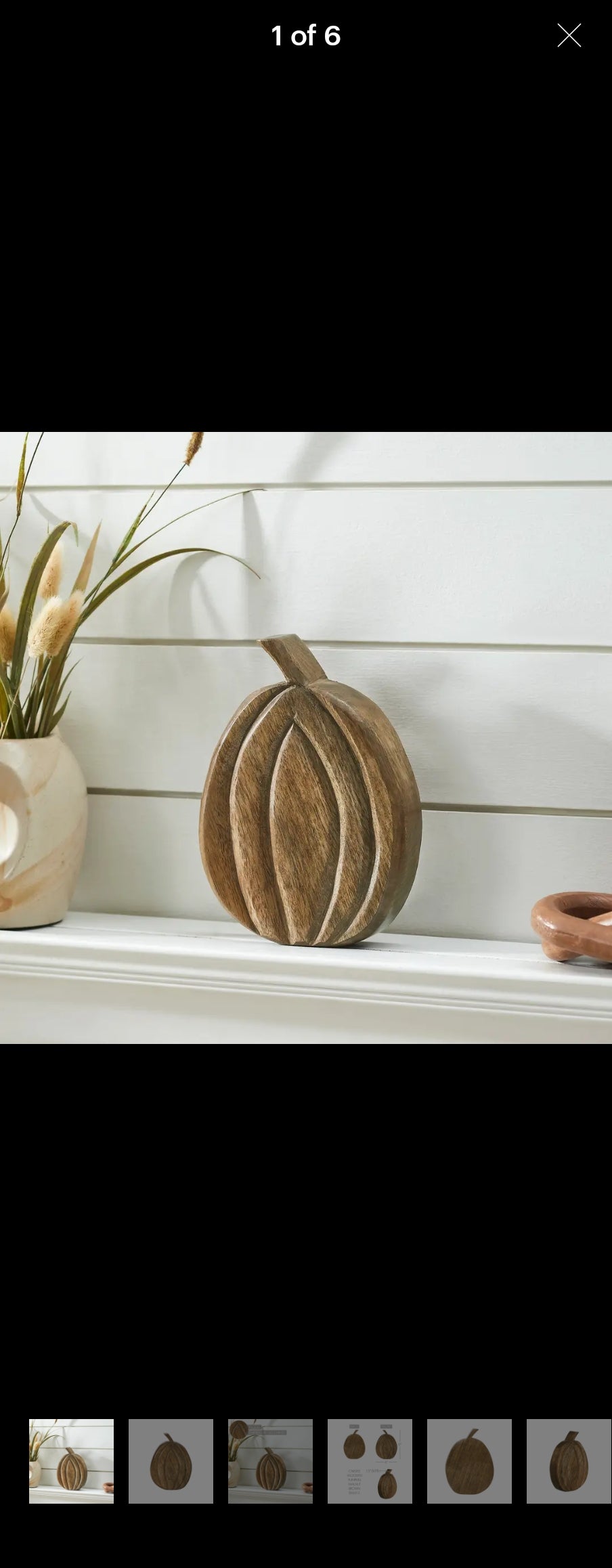 Carved Wood Pumpkin