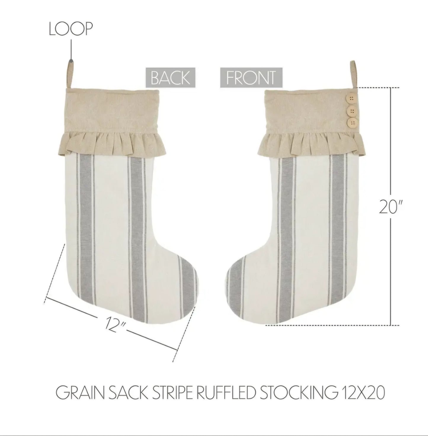 Grace Grain Sack Striped Stocking