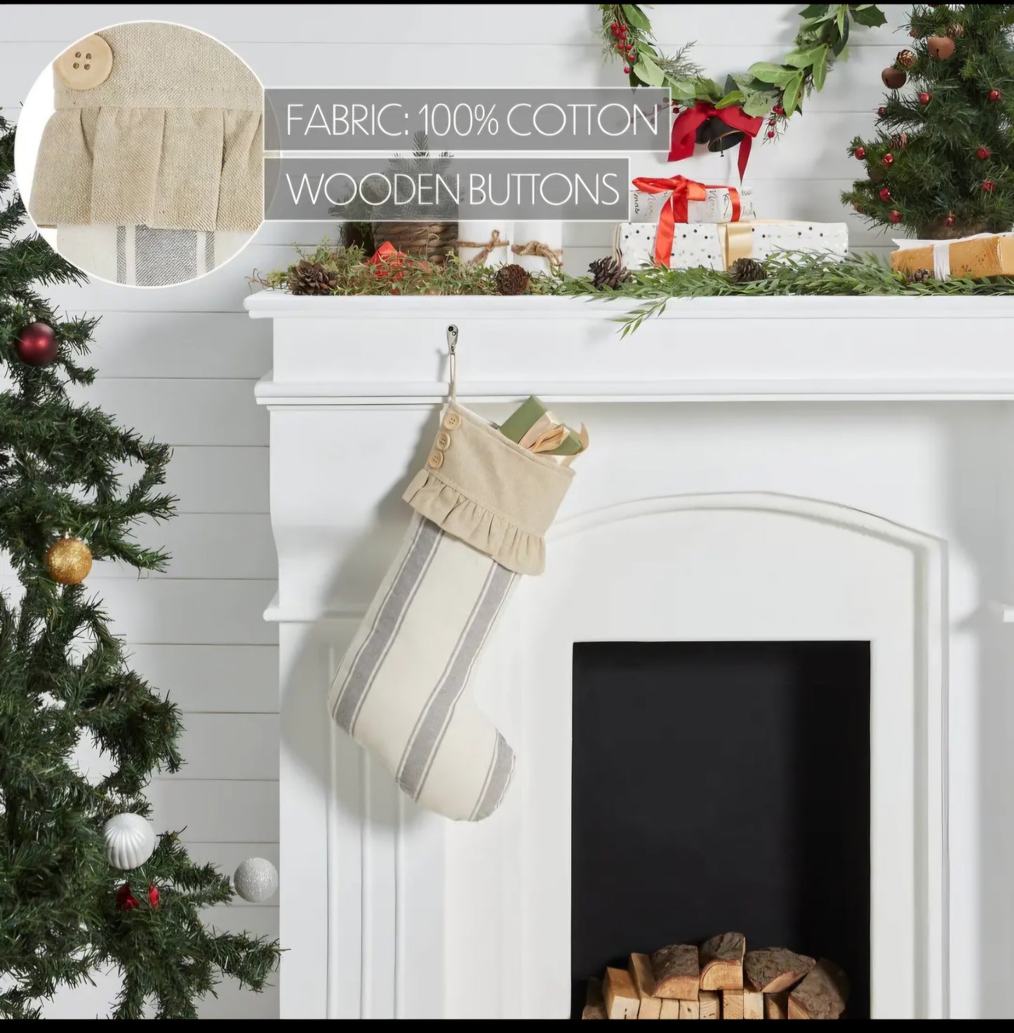 Grace Grain Sack Striped Stocking