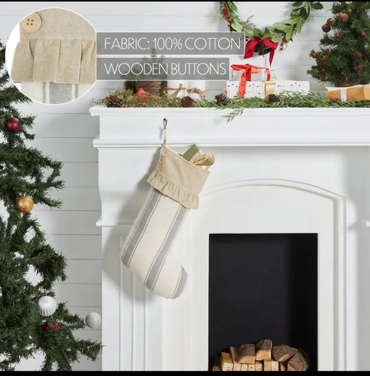 Grace Grain Sack Striped Stocking